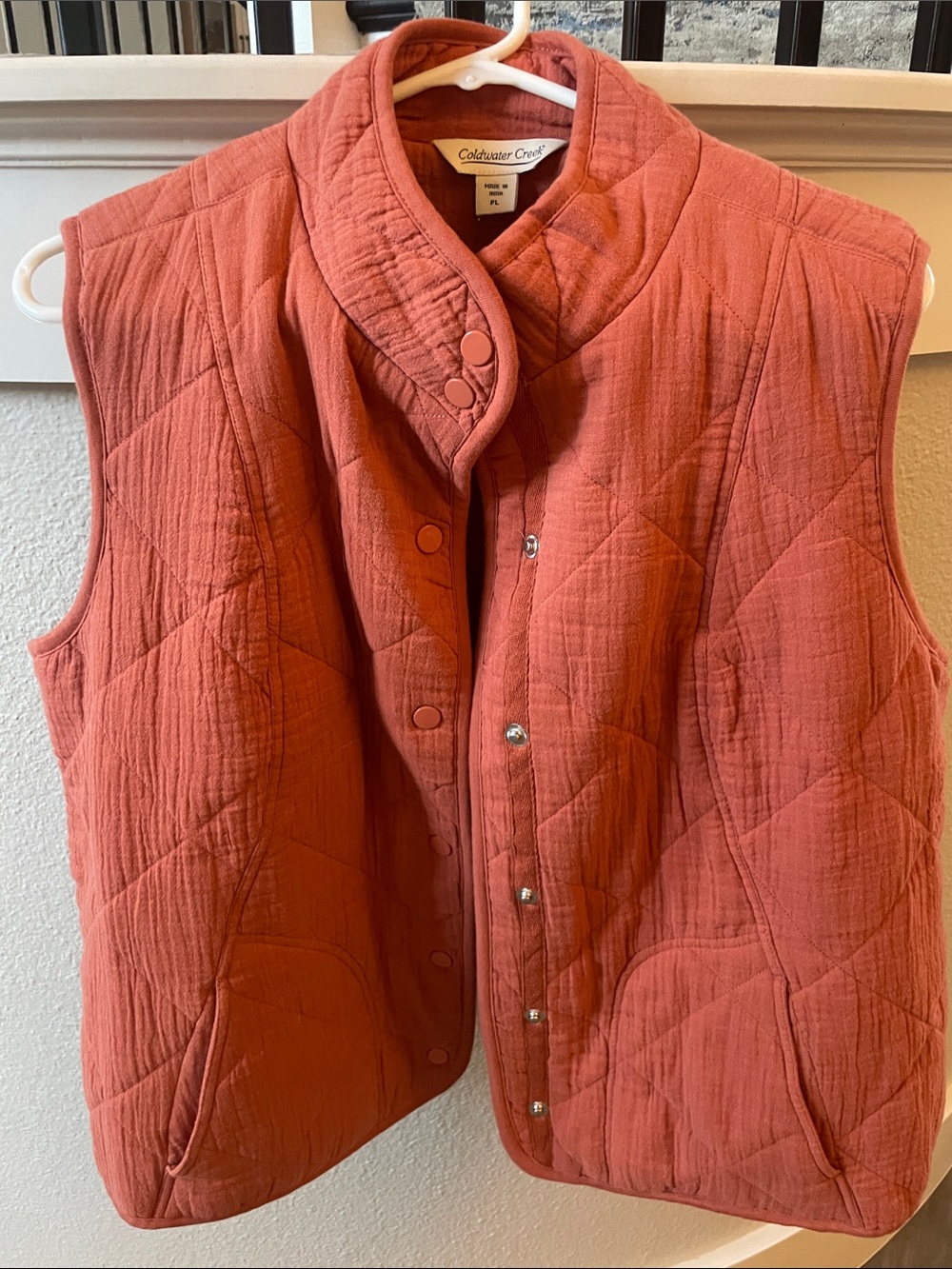 Coldwater Creek Quilted Orange Sleeveless Vest